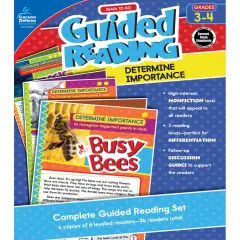 Carson Dellosa Ready to Go: Determine Importance Guided Reading Set, Grades 3-4 Resource Book With 36 Nonfiction Leveled Readers, Discussion Guides, Prompts, and More