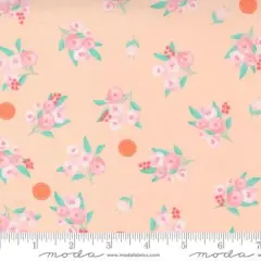 Sew Wonderful Bellini Floral Bouquet Peach 44"/45" Fabric Per Yard