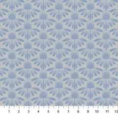 Grey Blue Echinacea Indelible by Anna Maria for Northcott Cotton 44"/45" Fabric Per Yard