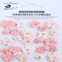 Little Birdie Karolina Paper Flowers 25/Pkg-Pink Passion