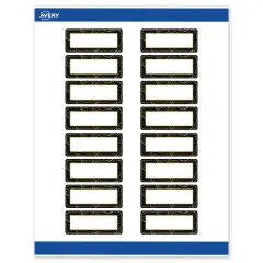 Avery Printable Rectangle Address Labels with Sure Feed Technology, Pre-Printed Black Border with Gold Pattern, Matte White, 1" x 2-5/8", Laser & Inkjet Compatible, 160 Total