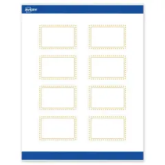 Avery Printable Rectangle Labels, Gold Border with Gold Dots, 2" x 3", Matte White Rectangle Labels, Permanent, Laser/Inkjet, 80ct, Great for Product Labels