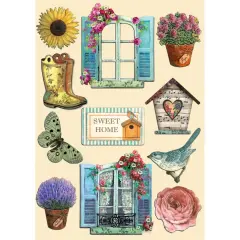 Stamperia Colored Wooden Shapes A5-GARDEN