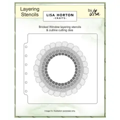 Lisa Horton Crafts Layering Stencil 6"X6"-Bricked Window