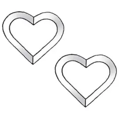 5" x 4-1/2" Clear Glass 2 Hearts Bevel Cluster BC415