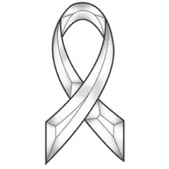 3-5/8" x 7-1/2" Exquisite Clear Glass Awareness Ribbon Bevel Cluster EC140