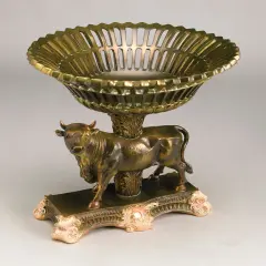 AA Importing Bull Compote, Bronze Finish Brown
