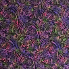 1 Yard Traditional Polynesian Tattoo Watercolor Print Fabric Soft Polyester Material 45 Inch Width
