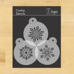 Small Crystal Snowflakes Cookie Stencil #3 | C748 by Designer Stencils | Cookie Decorating Tools | Baking Stencils for Royal Icing, Airbrush, Dusting Powder | Reusable Plastic Food Grade Stencil for Cookie | Easy to Use & Clean Cookie Stencil