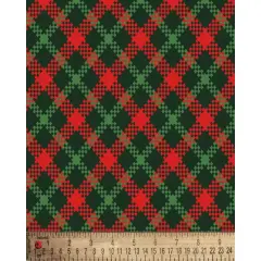 Christmas Tartan Plaid Cotton Fabric | By the Yard | Sewing and Crafting | 44 inches wide
