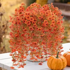 6 Pcs Artificial Hanging Mums Flowers