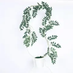 24 ft long Light Green 4 Garlands Honey Locust Artificial Foliage Botanical