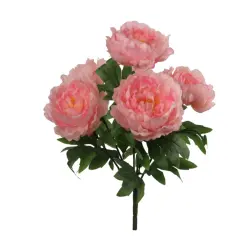 Pink 2pcs Peony Bush w/ 5 Silk Blooms 20" - 2025 Spring Collection