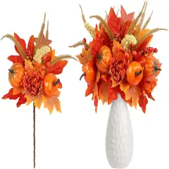 4PCS Artificial Autumn Pumpkin Berry Flower