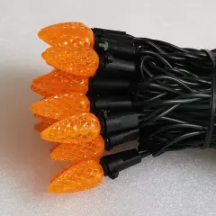 Halloween Orange C6 String Lights 50LED Strawberry 18ft