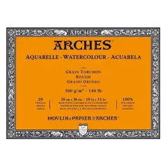 Arches Artist Watercolor Blocks, 140 lb Rough 10x14" (20 Sheets)