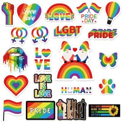 Pride Rainbow Magnetic Stickers, 22pcs Pride Car Water-Repellent Magnets Decorations Accessories for Pride Day Parade Supplies Home Fridge Car Bumpers Party Decor