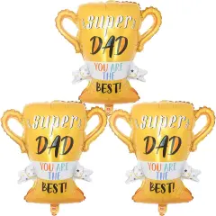Trophy Balloon Father's Day Balloons Foil Balloons for Father's Day Themed Party Happy Father's Day Party Supplies Decorations Party Sets-3 PCS