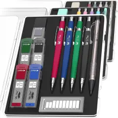Mechanical Pencil Set with Lead and Eraser Refills, 5 Sizes - 0.3, 0.5, 0.7, 0.9 and 2 Millimeters, Drafting, Sketching, Illustrations, Architecture, Drawing Mechanical Pencils