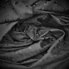 1 Yard Black Medium Eyelet Fabric with Double Border for Apparel and Craft Use 41/42 Inches Wide