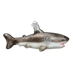 Old World Christmas 2.0 Inch Great White Shark Tree Ornament , Coastal Waters