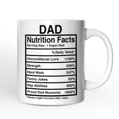 Dad Nutrition Facts Mug, Birthday Gift