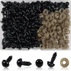 Black Plastic Safety Eyes with Washers