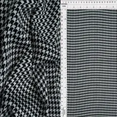 1 Yard Bubble Satin Houndstooth Print Fabric, 58/59&Prime; Wide Polyester Spandex Blend HUNTER