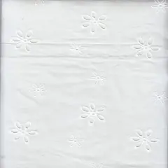 1 Yard Embroidery Flower Cotton Lawn Fabric, 58/59&Prime; Wide 100% Cotton IVORY