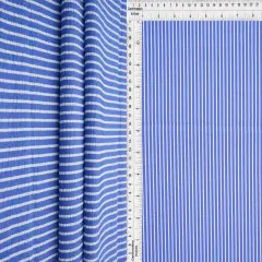 1 Yard Seersucker Stripe Fabric, 58/59&Prime; Wide Polyester Rayon Blend DENIM