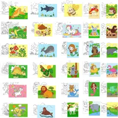 30 Pcs Pre Drawn Stretched Canvas Coloring Pre Drawn Canvas to Paint for Adults