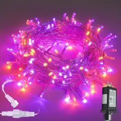 200 LED Halloween String Lights Outdoor Indoor - Orange and Purple