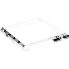 Plymor Clear Acrylic Square Beveled Display Base, 4" W x 4" D x 0.5" H