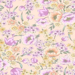1 Yard CEY Flower Print Woven Fabric Lightweight Polyester 58/59 Inches Wide BLUSH