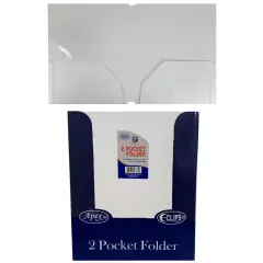 White Poly Pocket Folders &ndash; 2 Pockets, Card Slot &ndash; 48 Count