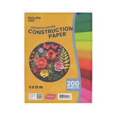 Construction Paper 9x12 in &ndash; 200 Sheets &ndash; 12 Sets