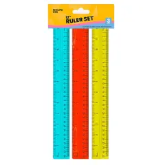 Acrylic Rulers 12" &ndash; 3 Count Assorted Colors &ndash; 48 Sets
