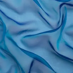 1 Yard Iridescent Silk Voile Chiffon Turquoise Royal Blue Fabric Perfect for Evening Gowns , 54 Inches Wide