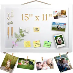 15"x11" White Cork Board with Felt(White)