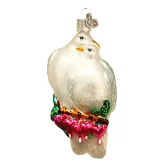 Old World Christmas 4.5 Inch Love Birds Tree Ornament , Doves Sacred Symbol Peace White