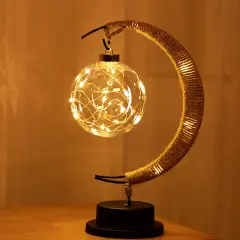Enchanted Lunar Lamp -Magic Moon Shape Lamp,LED Crescent Light,Ramadan Lamp,Hanging Moon Lamp,Home Bedroom Romantic Bedside Desktop Nightstand Decoration. Decorative Lights