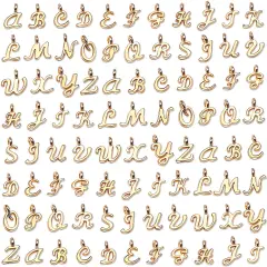 156Pcs/6 Sets Gold Letter Charms with 200Pcs Open Jump Rings for Jewelry Making, Alphabet A-Z Pendants for DIY Bracelet Necklace Craft Projects