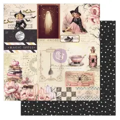 Magic Spell Collection 12x12 Sheet - White Moon - 10 sheet 12"x12" w foil details paper