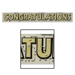 12 Pack Bulk Metallic Congratulations Graduation Party Fringe Banner