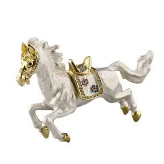 Galloping Grace: Jeweled Running Horse Trinket Figurine