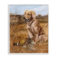 Stupell Industries Hunting Dog & Pheasant Framed Giclee Wall Art Design by Kevin Daniel
