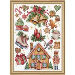 Luca-S Christmas Composition Counted Cross-Stitch Kit Multi