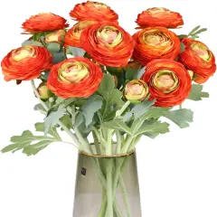 Orange Artificial Ranunculus Flowers (Orange)