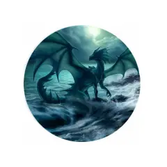 Blue Dragon Ceramic Car Coaster 2.56" (2 Pack)