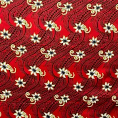 1 Yard Tiare Waves Polynesian Tattoo Polyester Fabric For Clothing Crafts And Cultural Projects 60 Inch Width Red